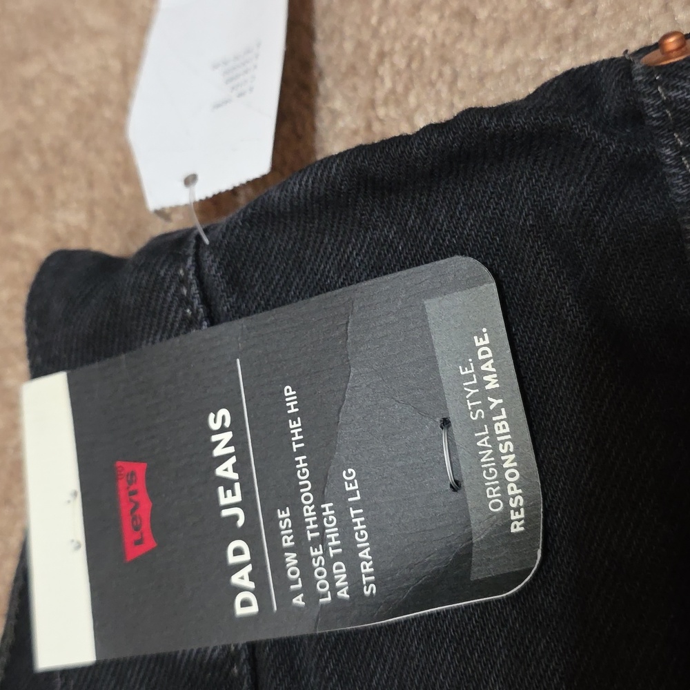 Women's Black Levi Dad Jeans - Picture 3 of 10